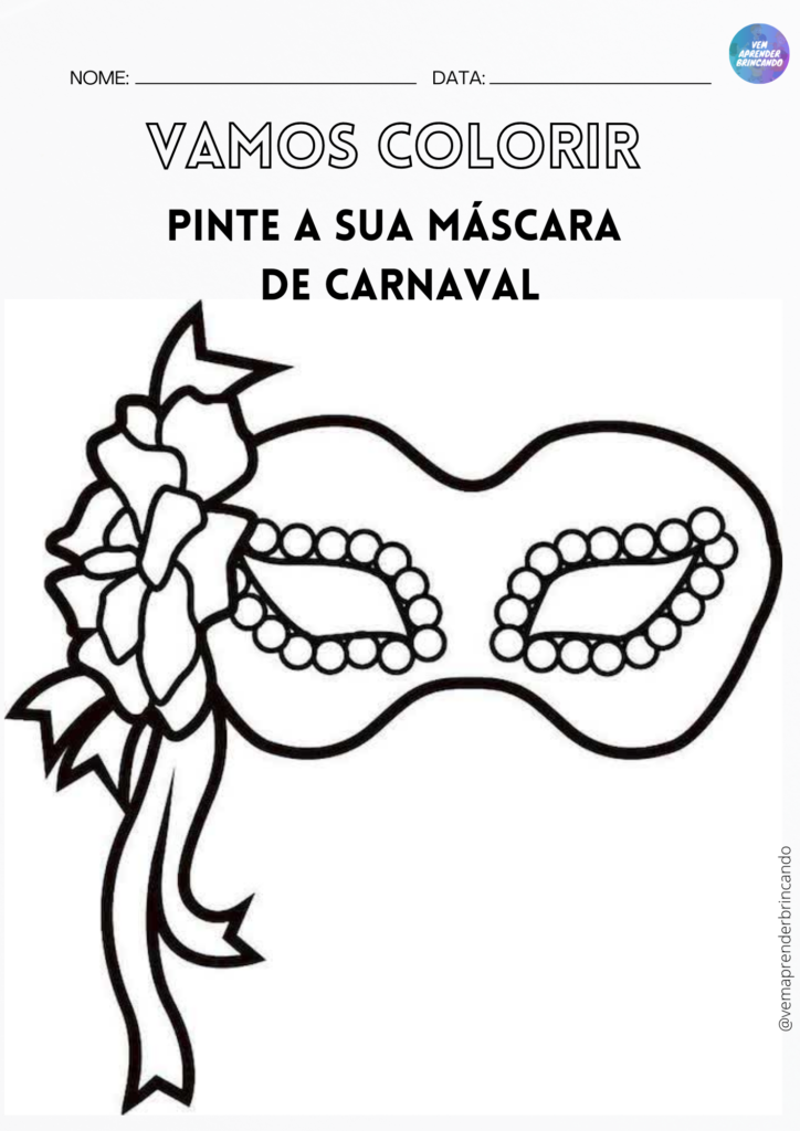 desenho de máscara de carnaval simples