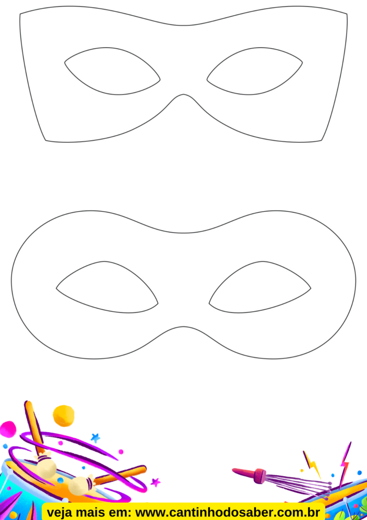 máscara de carnaval para imprimir e desenhar