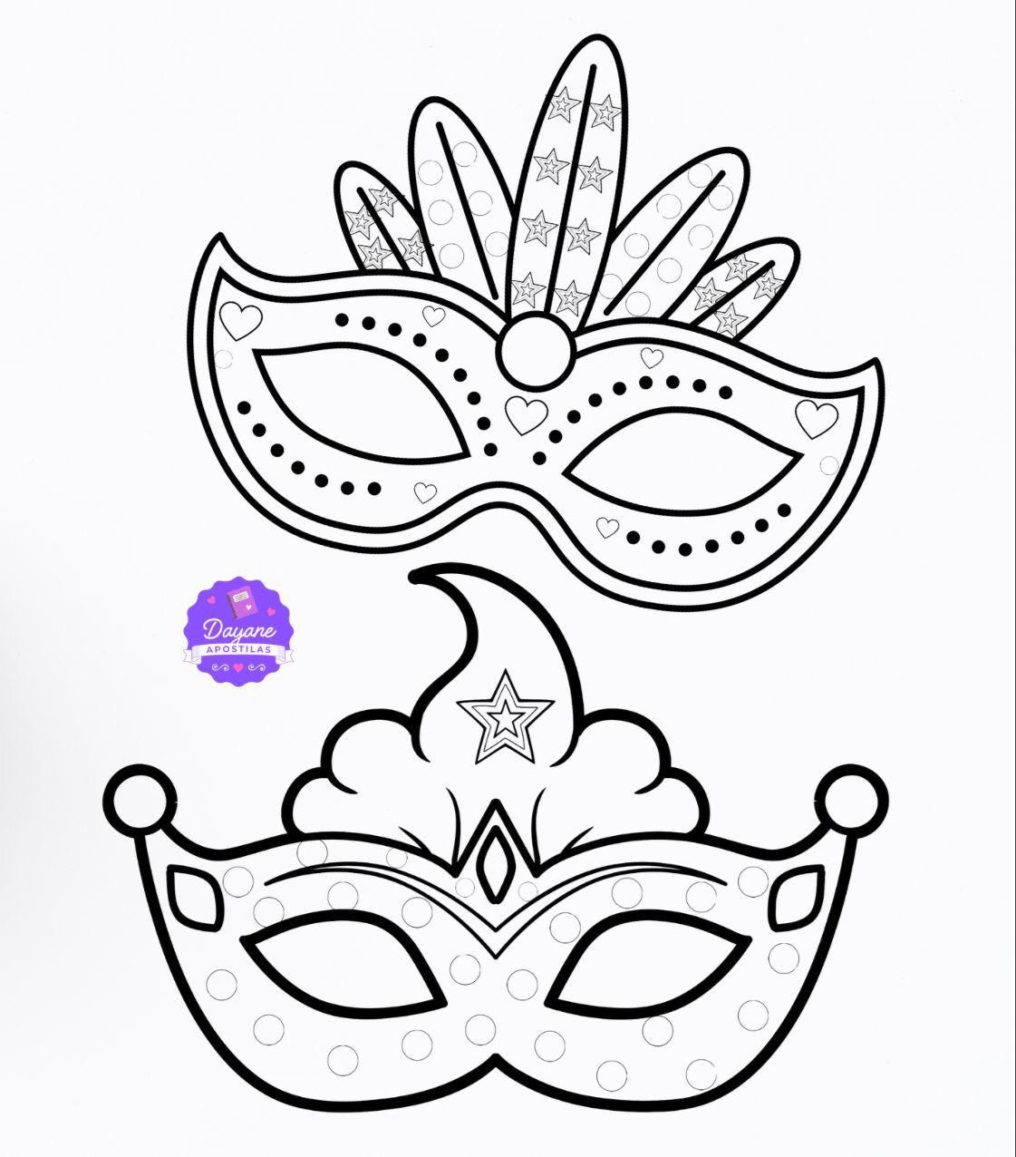 máscara de carnaval para colorir