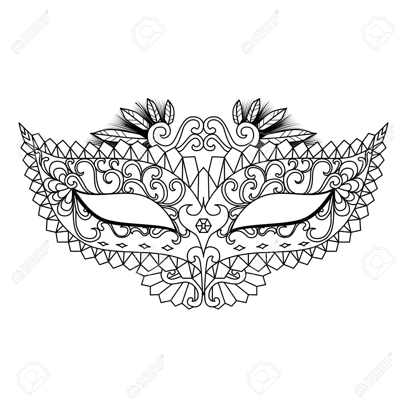 máscara de carnaval para imprimir e desenhar