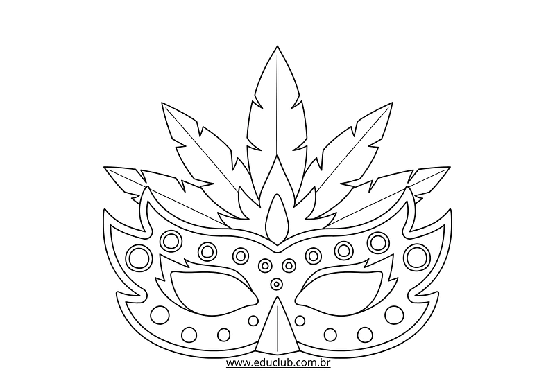 moldes de máscara de carnaval para desenhar