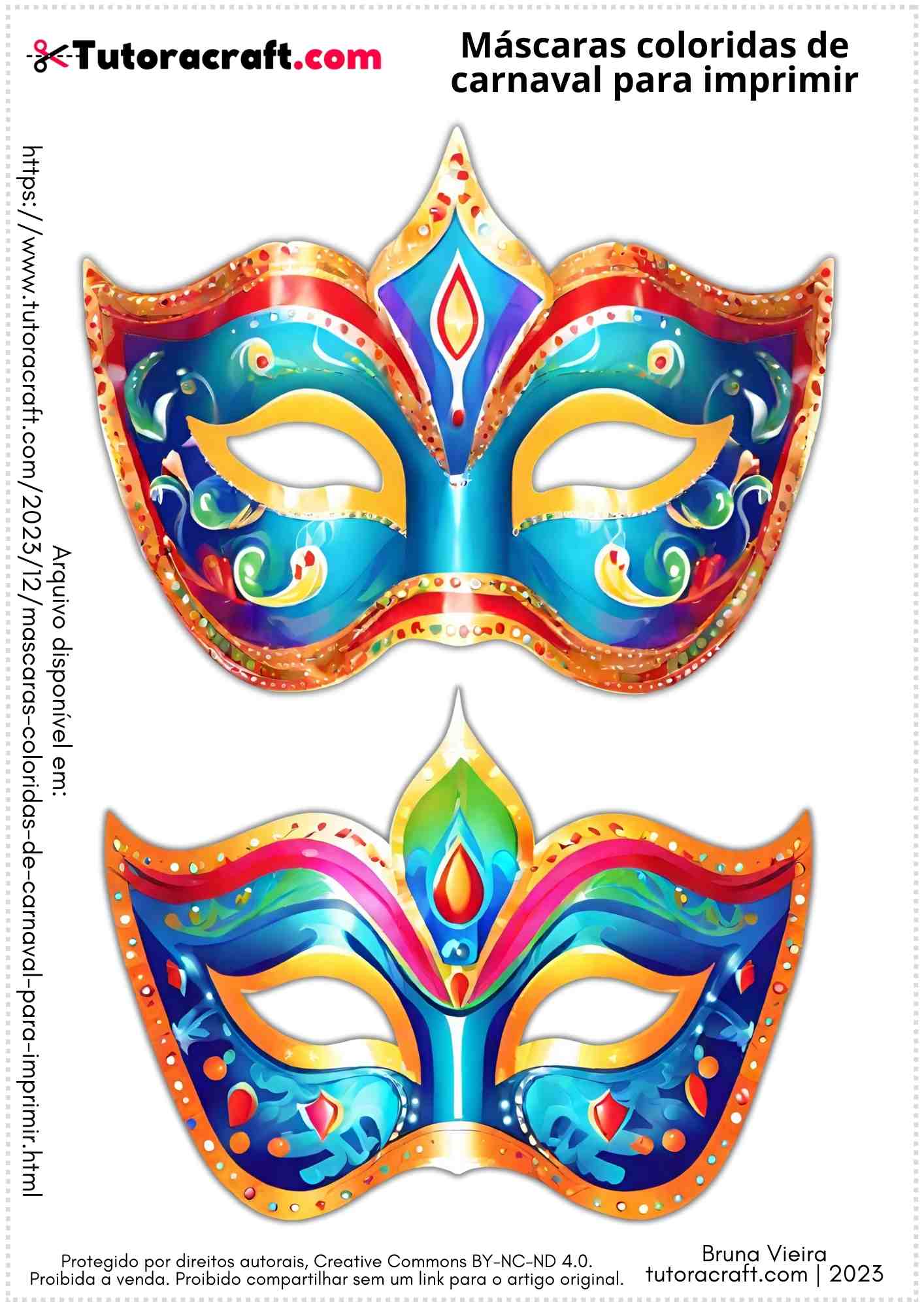 máscara de carnaval para imprimir grátis