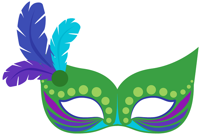 máscara de carnaval colorida para imprimir