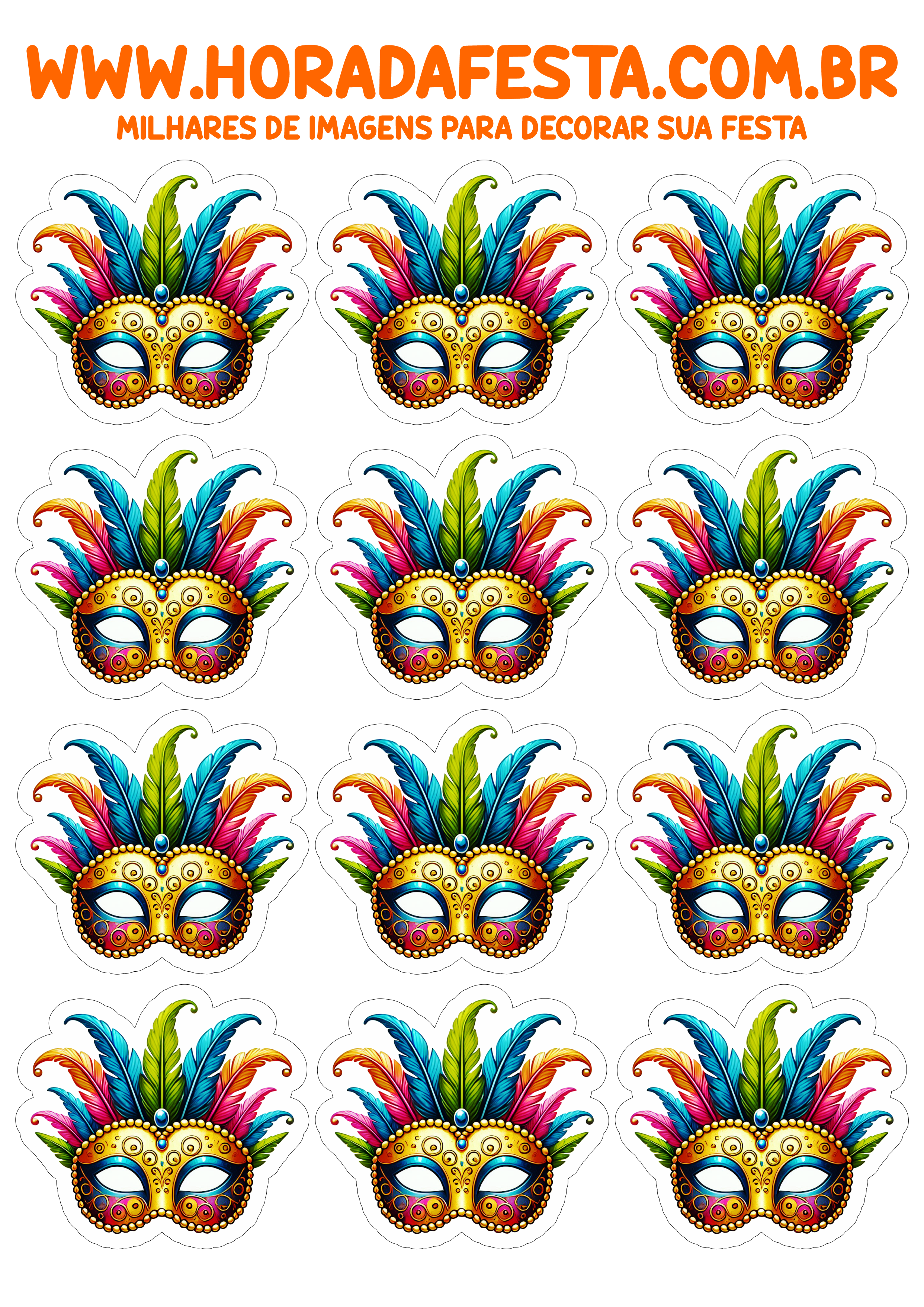 moldes de máscara de carnaval para imprimir