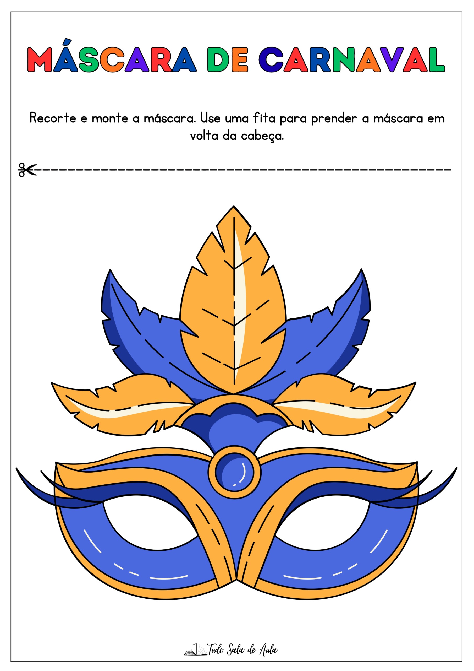 máscara de carnaval infantil para imprimir