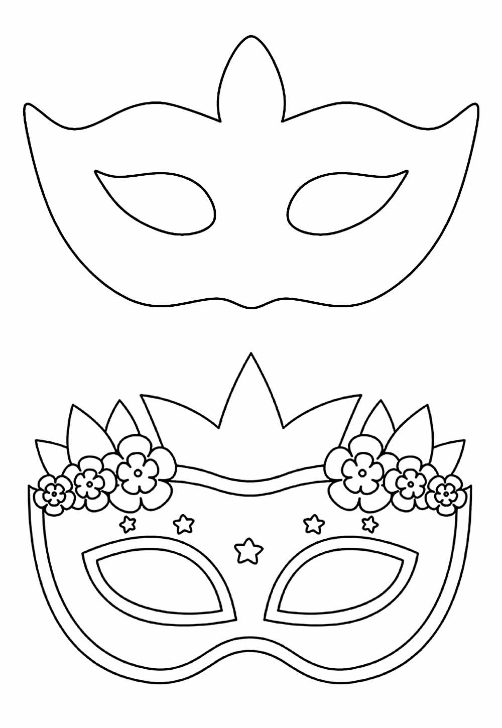 máscara de carnaval para imprimir e colorir
