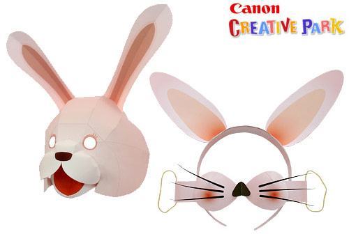 máscara de coelho em feltro