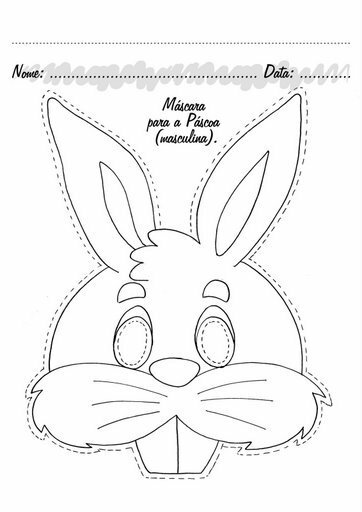 máscara de coelho passo a passo