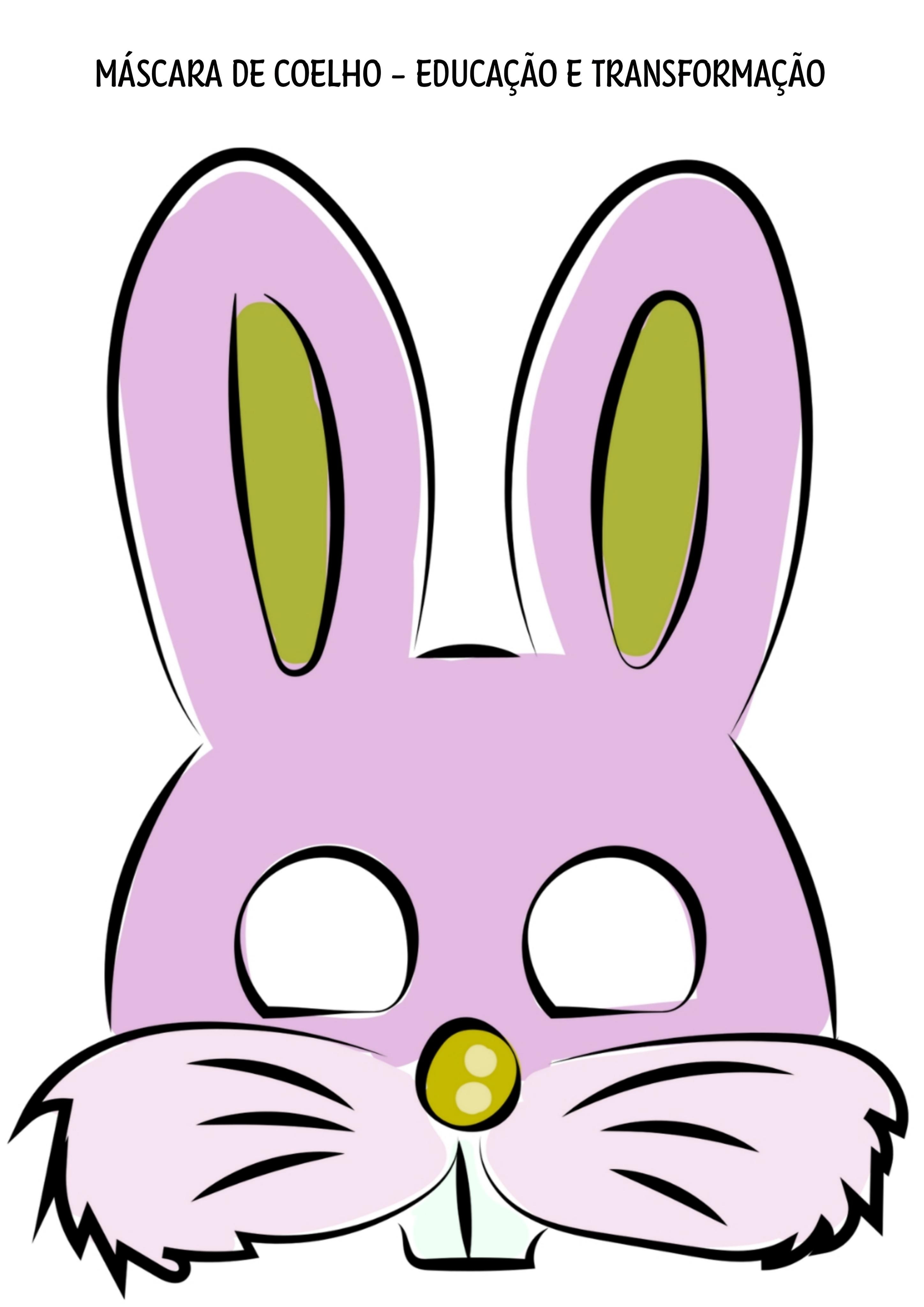 Máscara de coelho para imprimir em A4