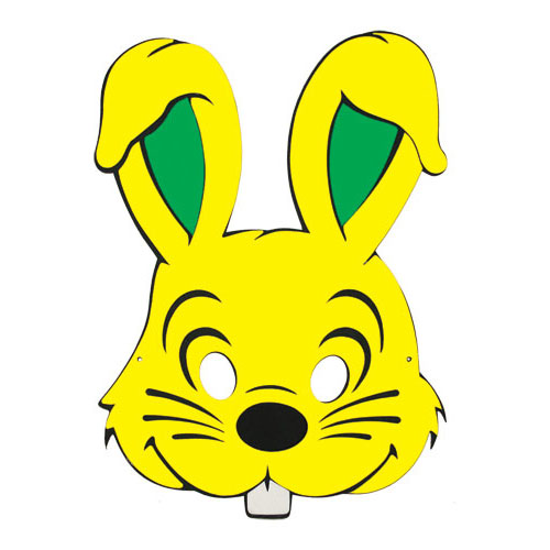 Máscara de coelho colorida para festa