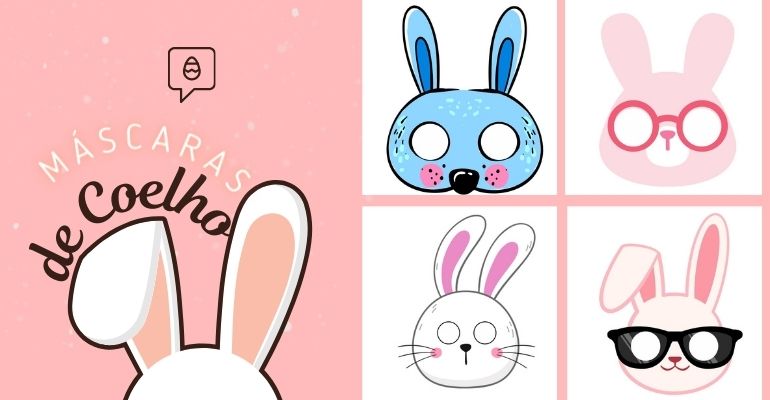 Máscara de coelho para imprimir em A4
