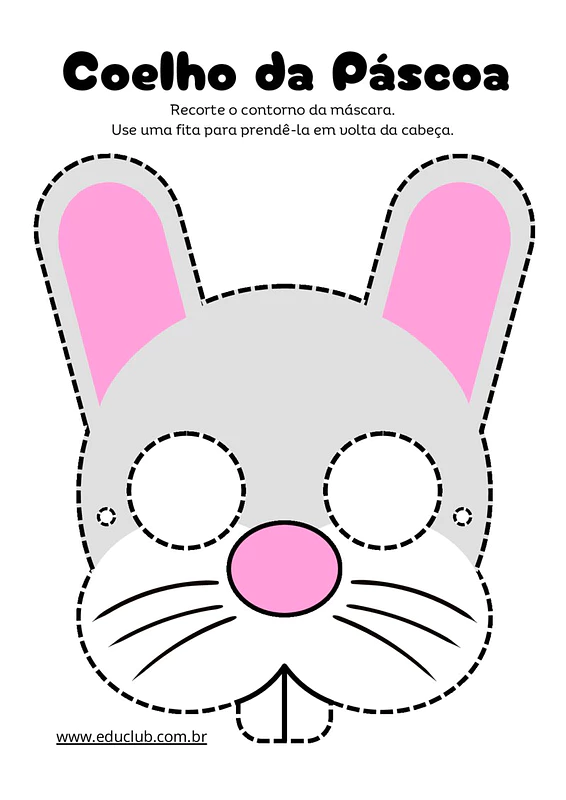 como fazer máscara de coelho