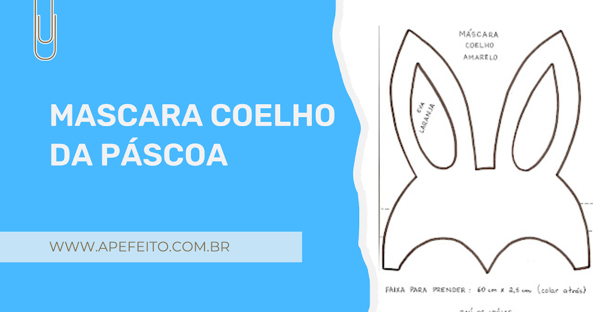 máscara de coelho simples para imprimir