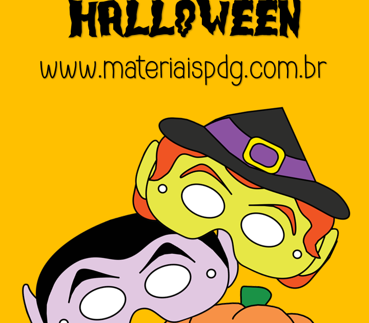 máscaras de halloween para imprimir simples