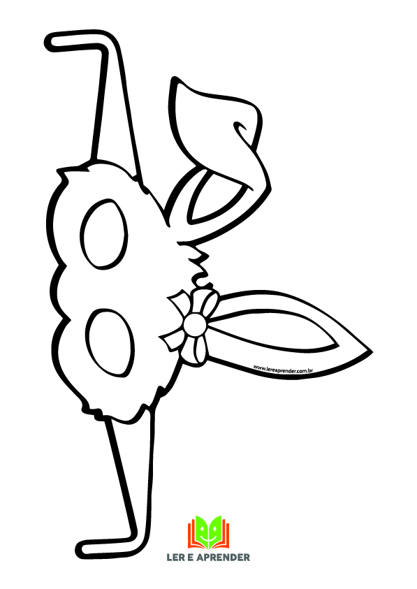 máscara de páscoa para imprimir e colorir