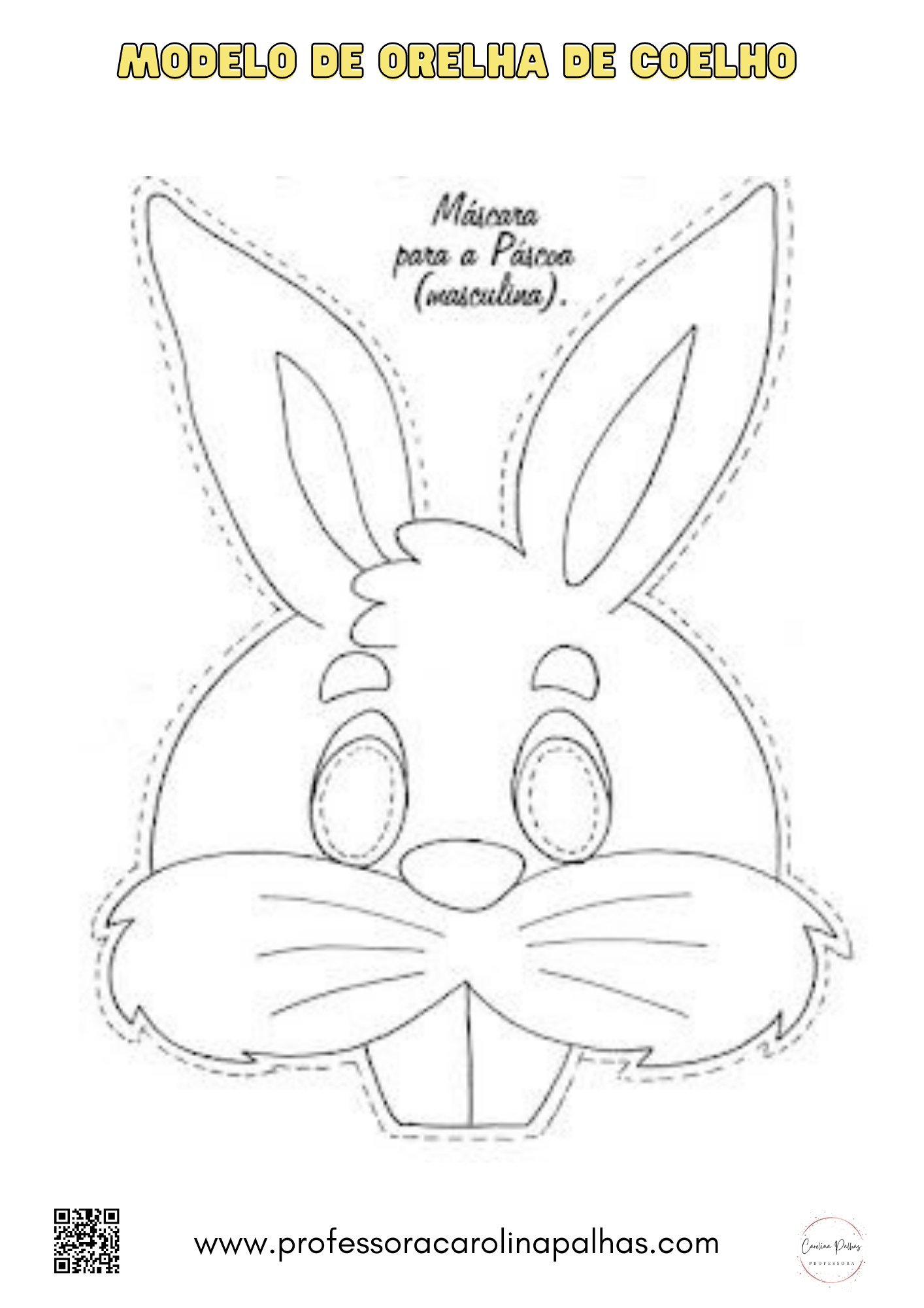 máscara de páscoa infantil para imprimir