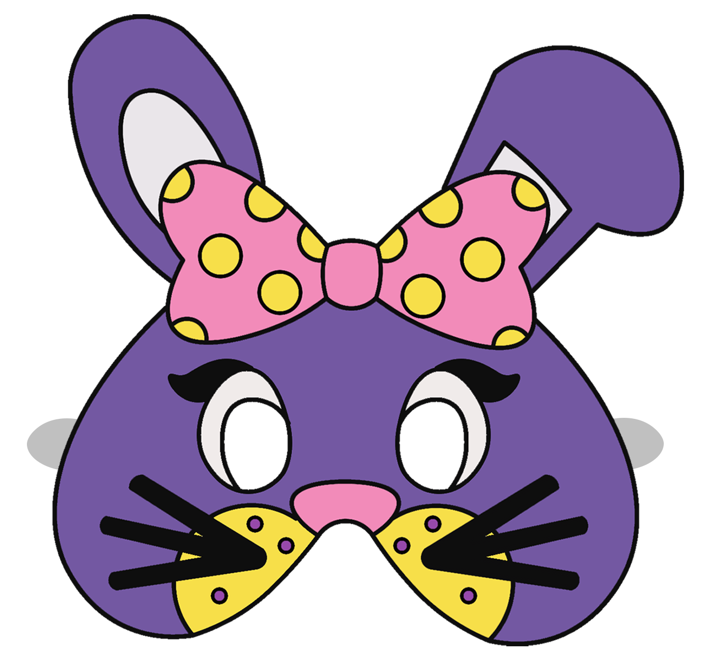 máscara de páscoa em feltro para imprimir