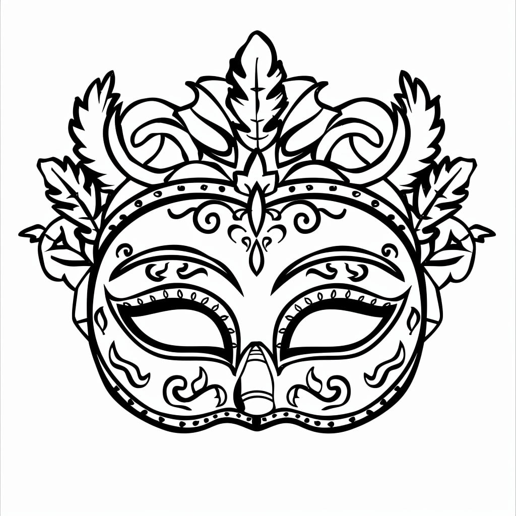 máscaras de carnaval com penas desenho