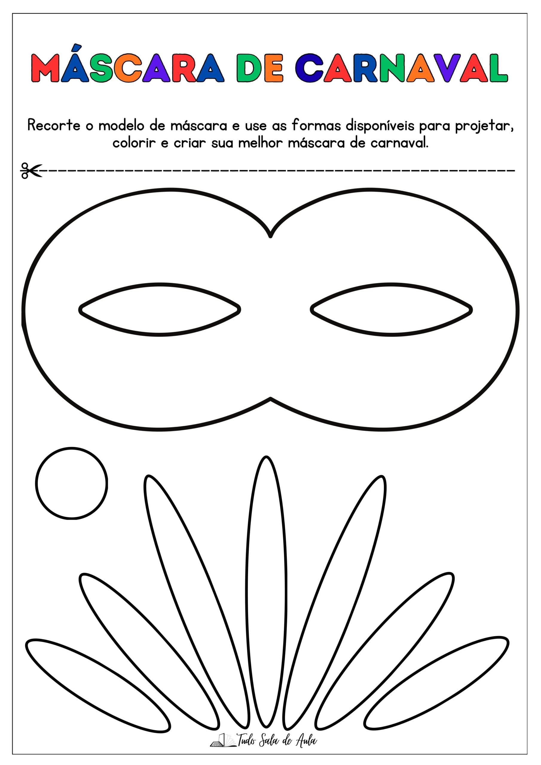 materiais para máscara de carnaval