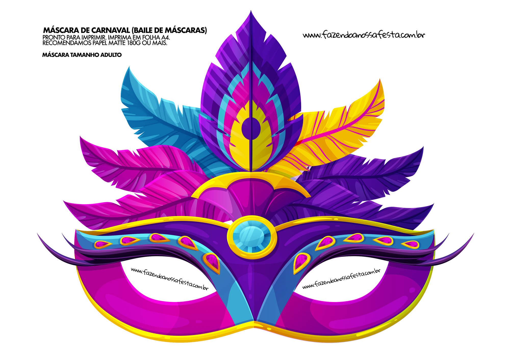 moldes de máscaras de carnaval para imprimir