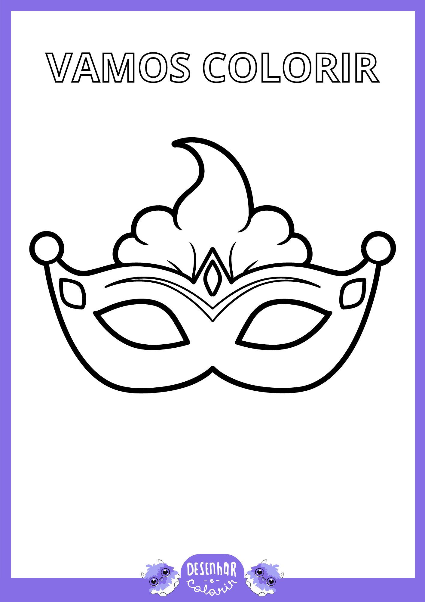 máscaras de carnaval para colorir