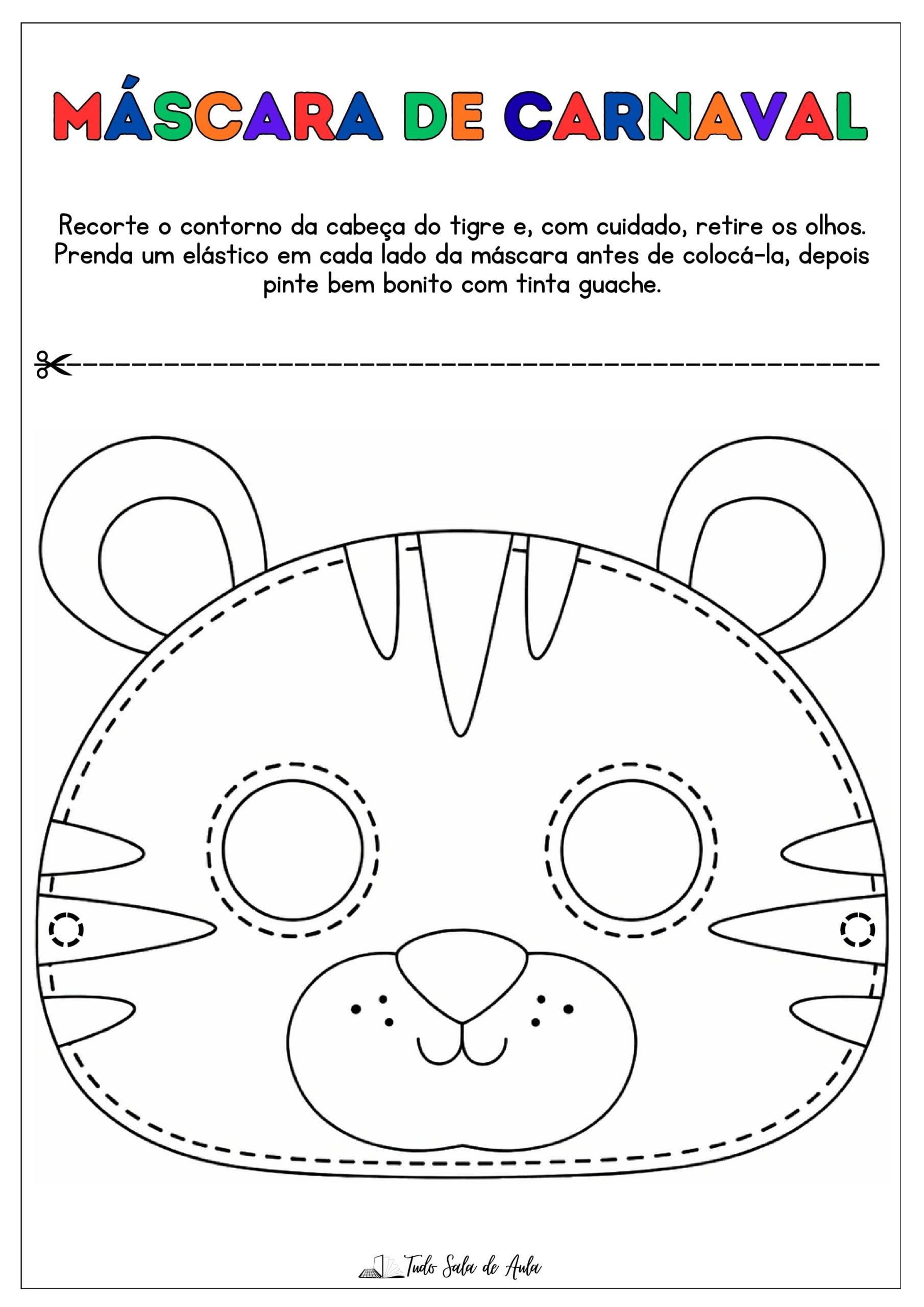 máscaras de carnaval para imprimir e colorir