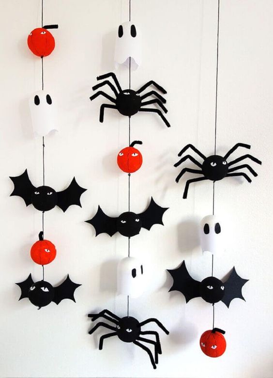 decoração de halloween barata e ecológica