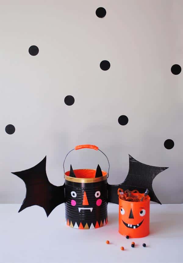 abóbora de halloween reciclada