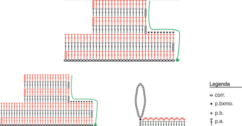 Meia de crochê estilo pantufa com gráfico