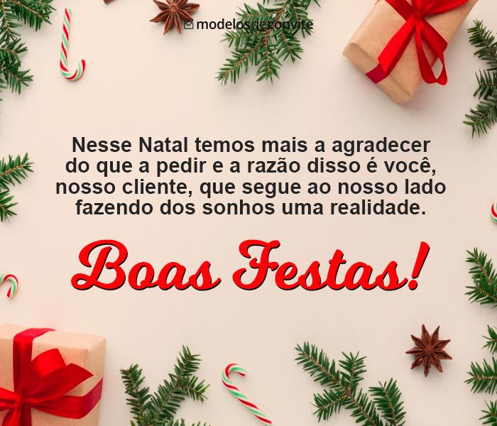 como escrever mensagem de natal para cliente