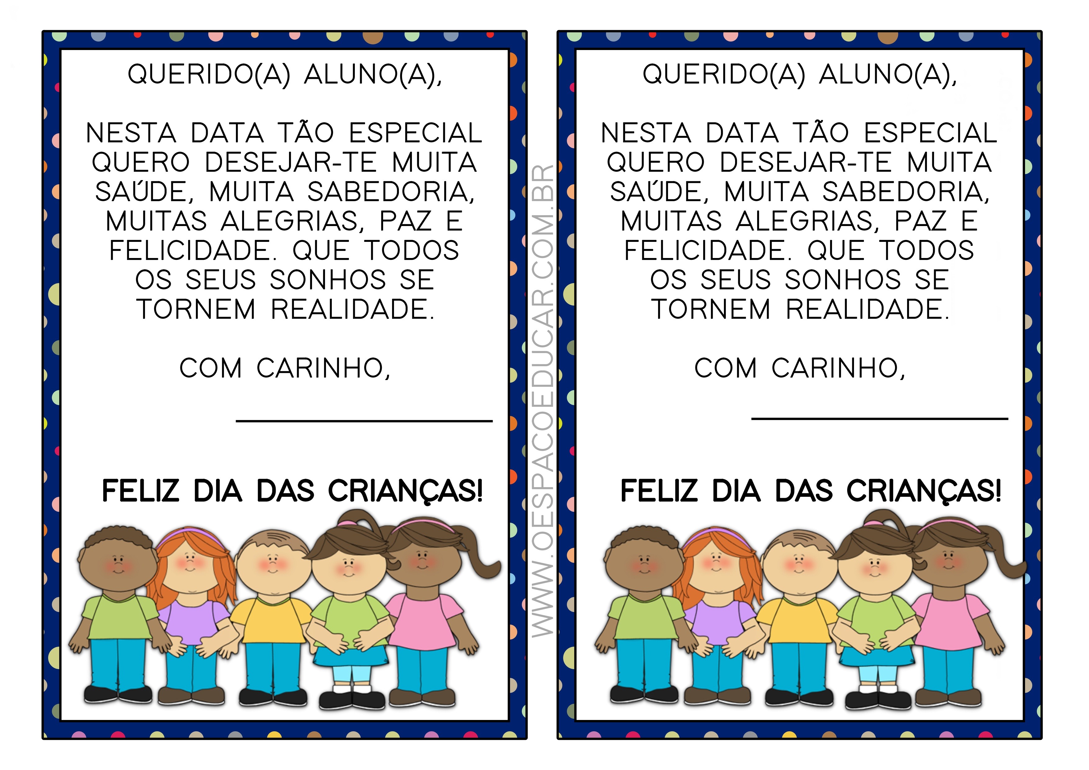 mensagens dia das crianças para professores