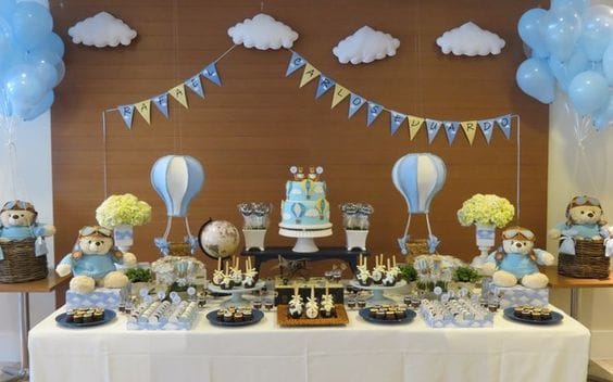 mesa cha de bebe marinheiro