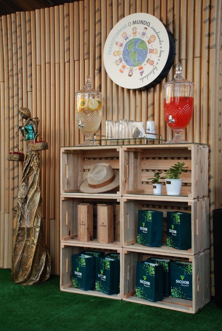 mesa de caixotes de feira