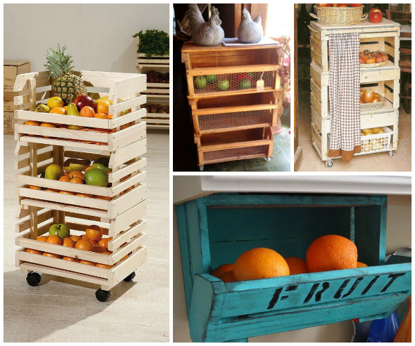 mesa de caixotes de feira