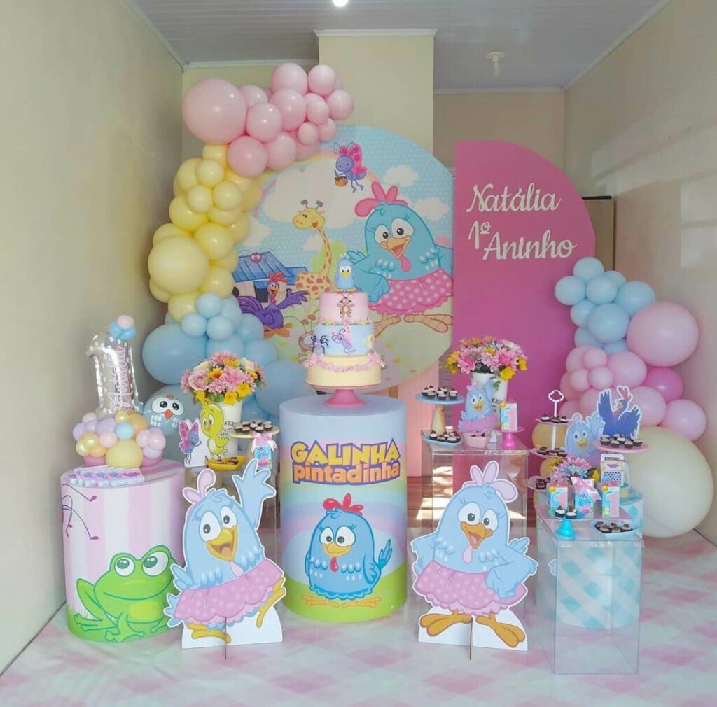 mesas decoradas da galinha pintadinha