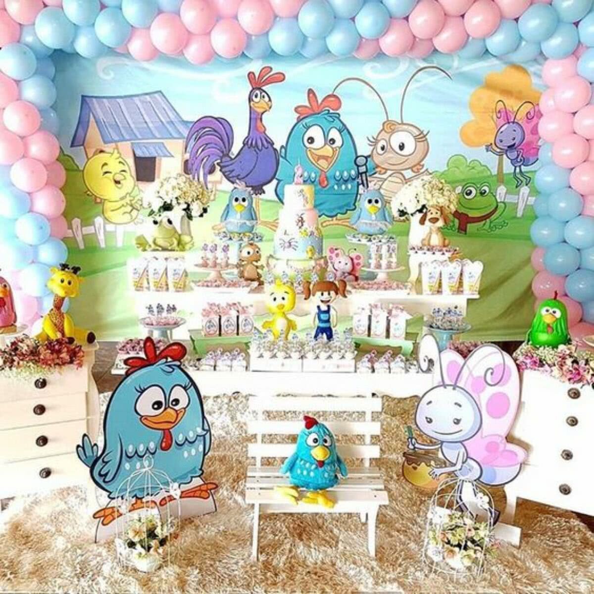 mesas decoradas da galinha pintadinha