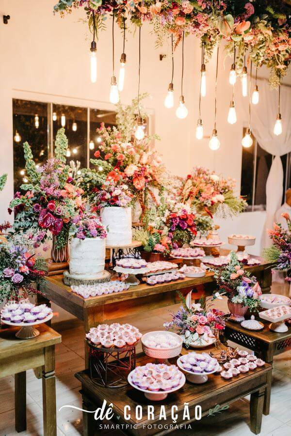 mesas para bolo de casamento