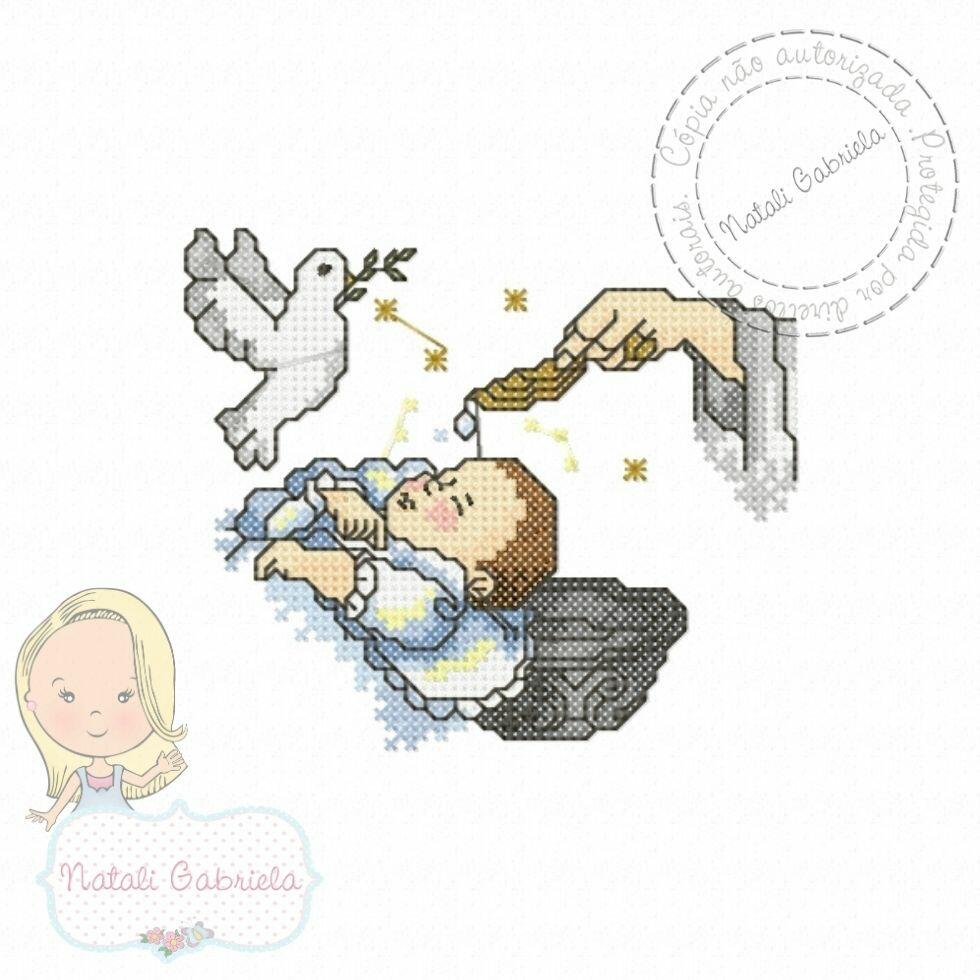 ponto cruz batizado vs bordado a máquina