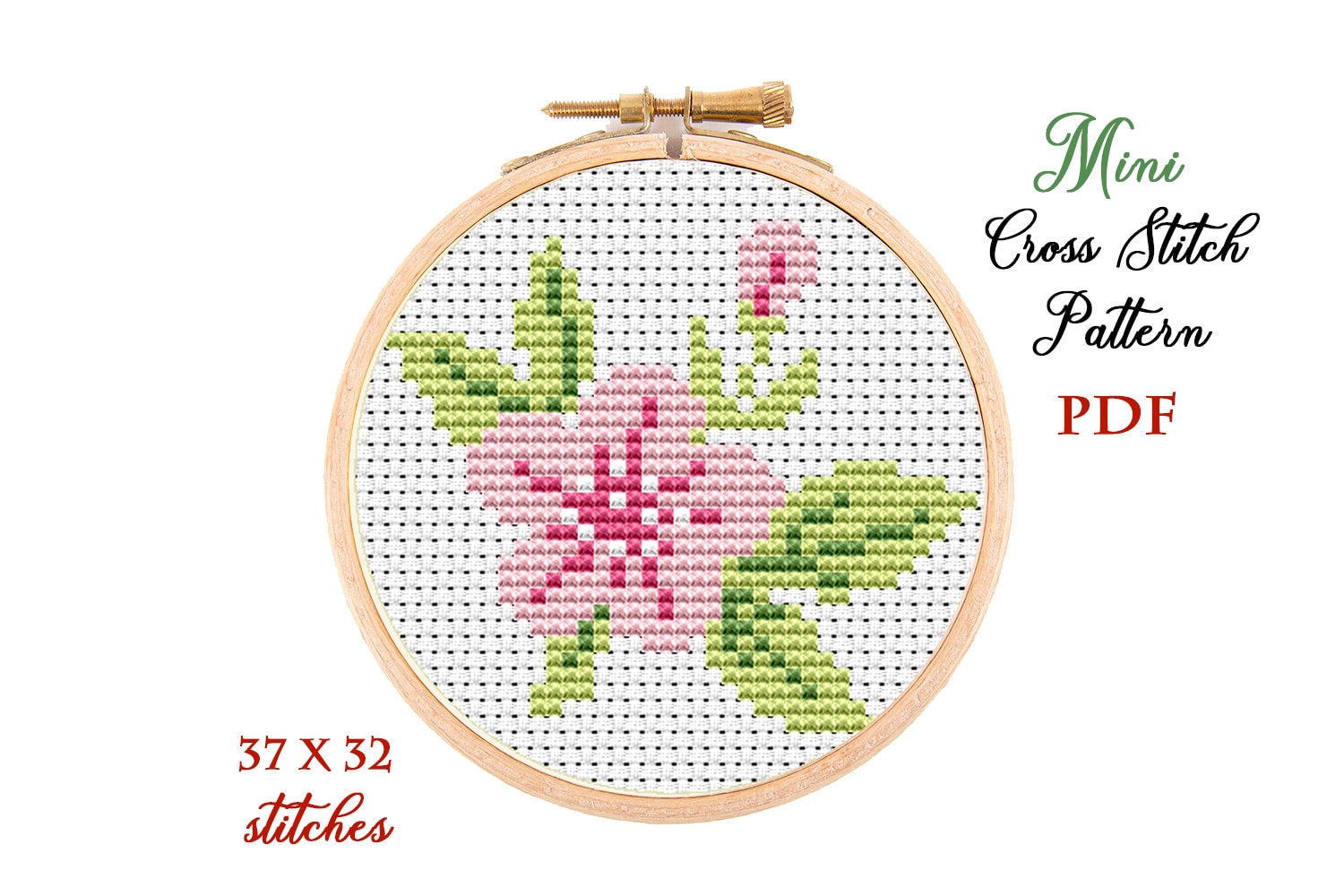 mini flores bordado ponto cruz diy