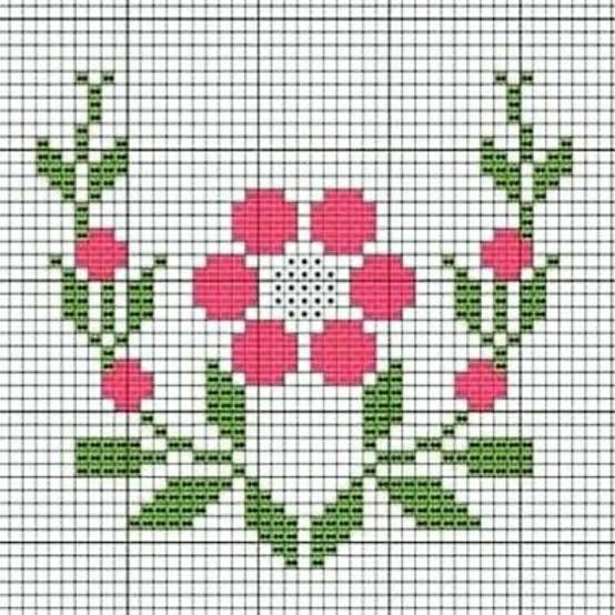 mini florzinha ponto cruz grafico