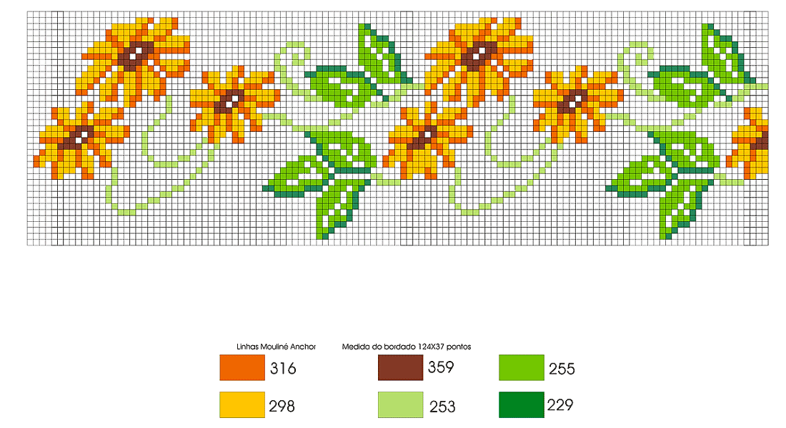 ponto cruz flores pequenas para iniciantes