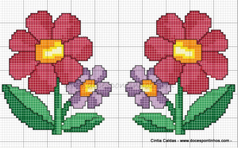 avesso perfeito ponto cruz flores