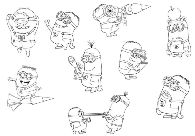 desenhos animados para colorir minions