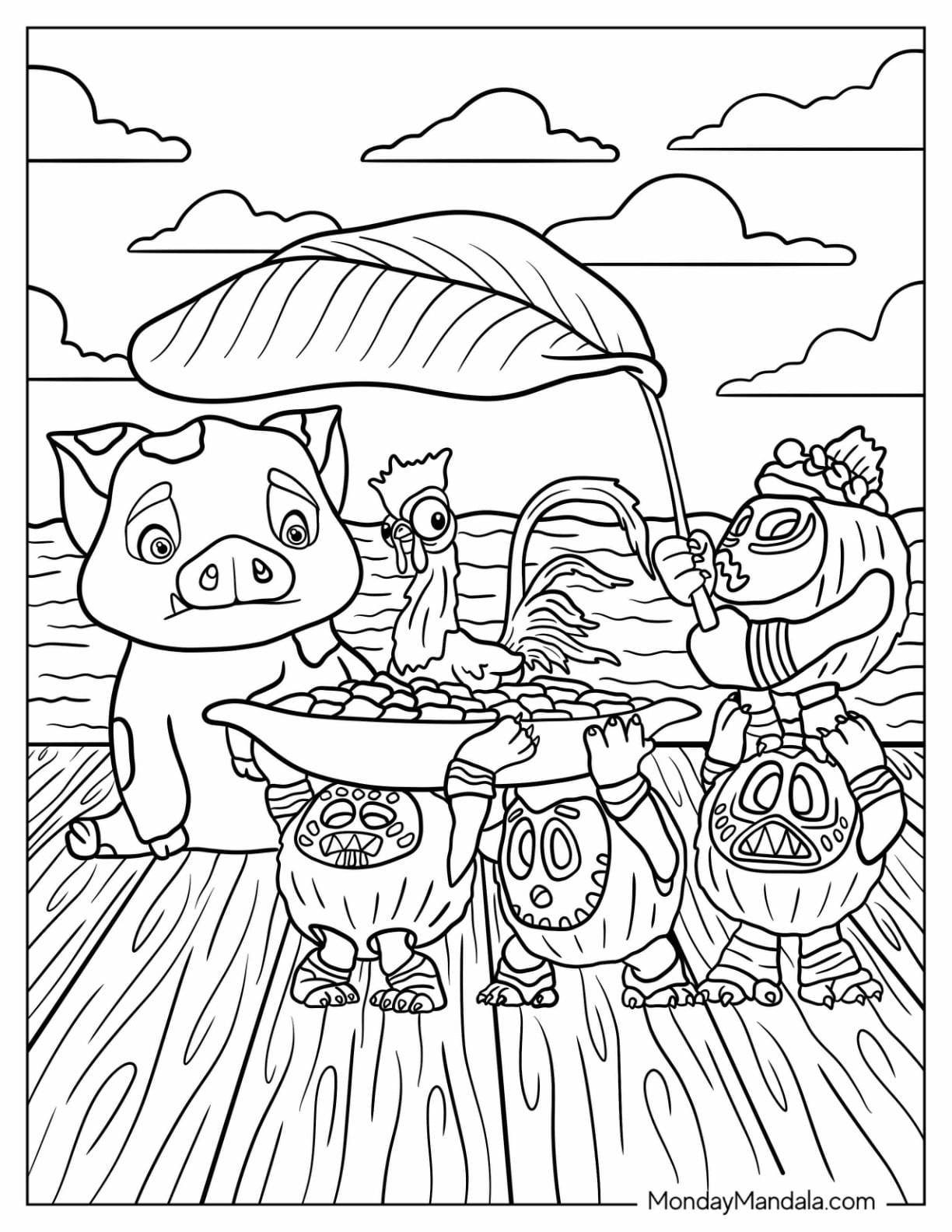 como baixar desenhos da moana para colorir