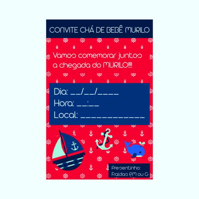 modelo de convite marinheiro