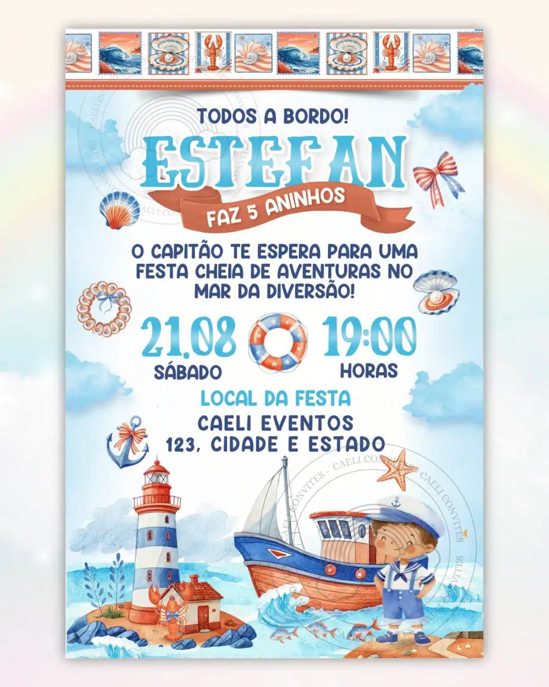 Convite Ursinho Marinheiro: Modelos e ideias para chá de bebê