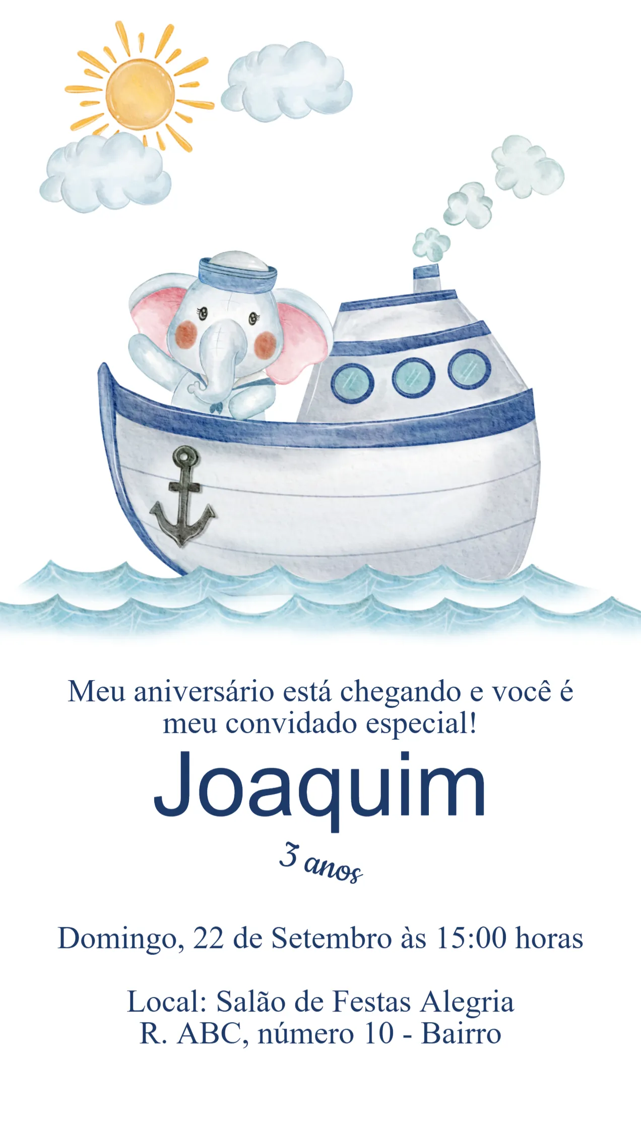 modelo de convite marinheiro