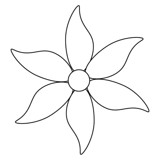 moldes de flores simples para crianças