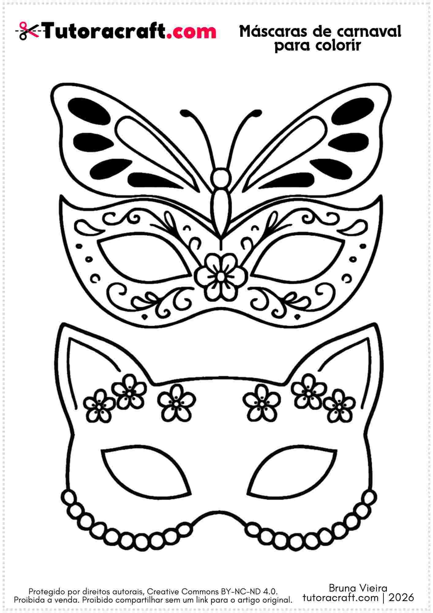 máscara para colorir imprimir