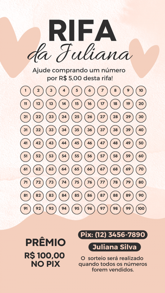 modelo de bilhete de rifa para imprimir